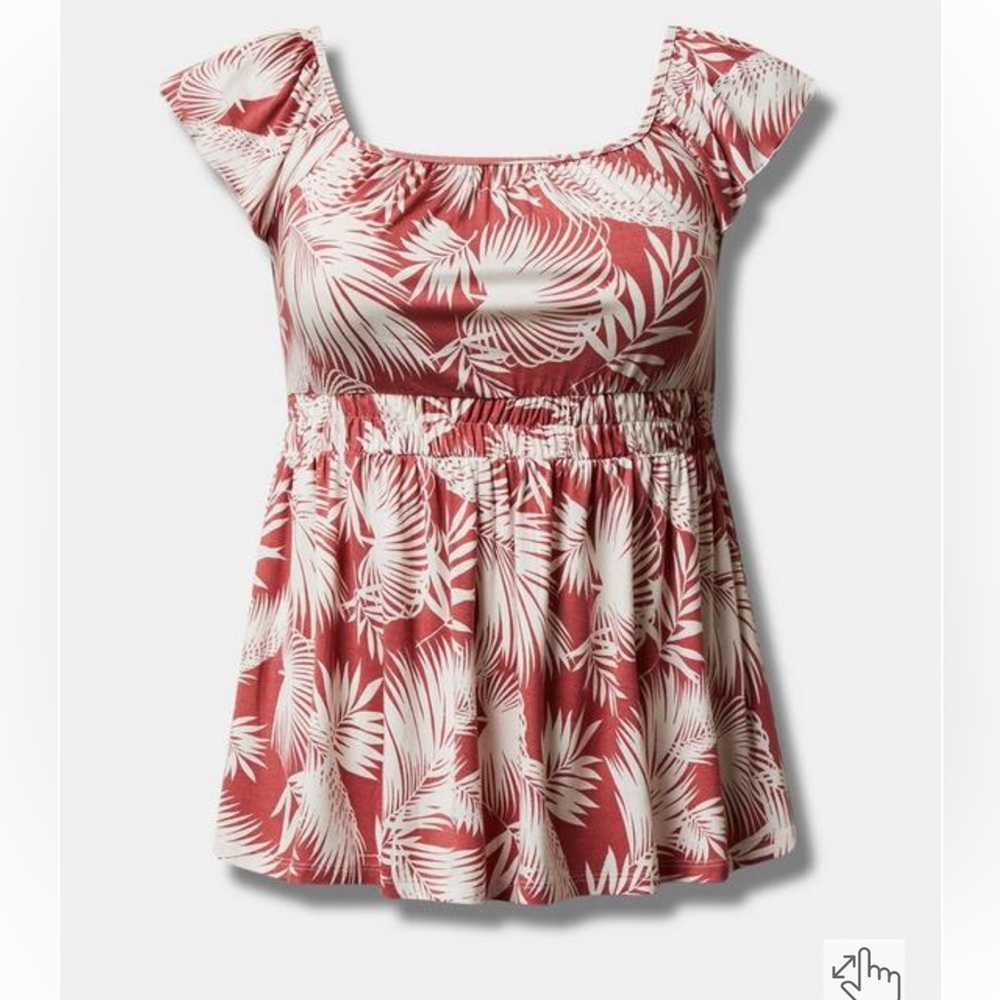 NWT Torrid Super Soft Square Neck Cinched Waist Babydoll Tank Size1x Dusty Rose